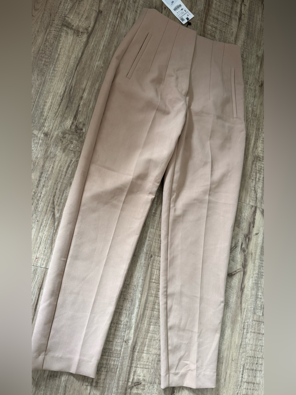 Zara High Waisted Tailored Dress Pants NWT Beige Size S